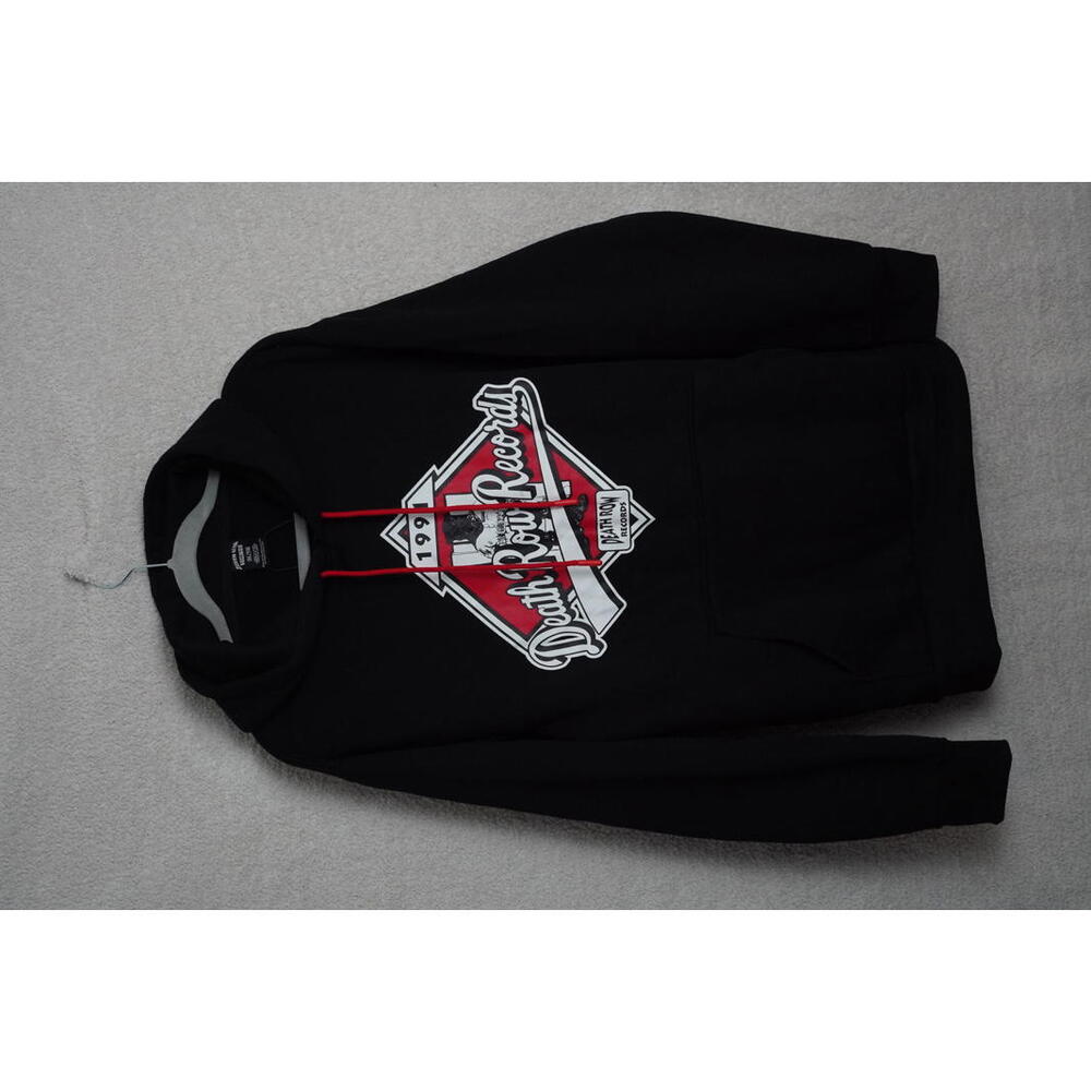 Death Row Records Black Hoodie with Red Drawstrings